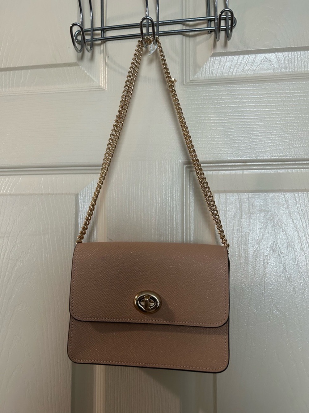 Mini Classic Crossbody Bag in Dusty Rose with Gold Hardware - Picture 3 of 4